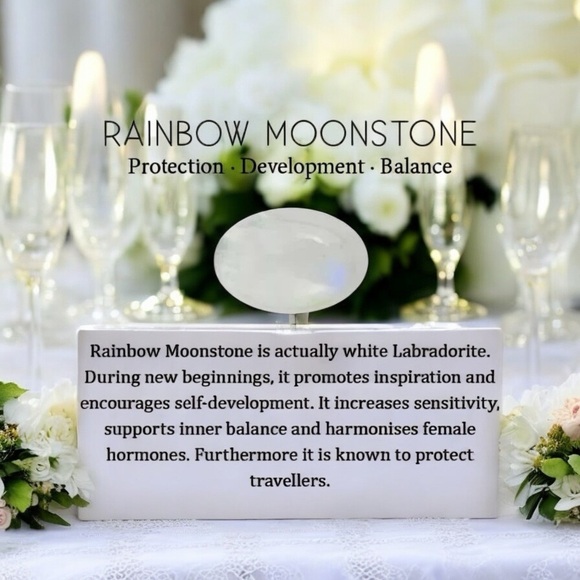 Natural Triple Rainbow Moonstone 925 Sterling Silver Pendant Dainty - Picture 5 of 11